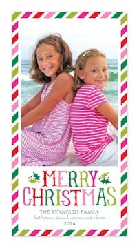 Candy Stripe Holiday Flat Photo Card