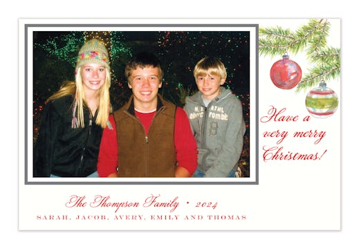 Woodland Pines Holiday Flat Photo Card