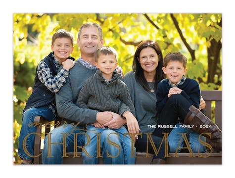 Foil Big Christmas Holiday Photo Card