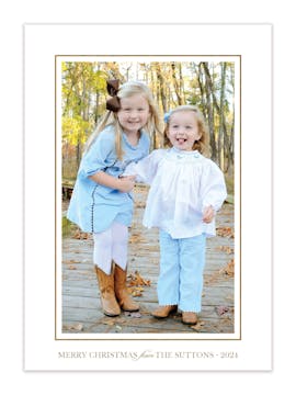Simple Foil Border (vertical) Holiday Photo Card
