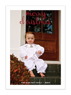 Cordial Script Merry Christmas Flat Holiday Photo Card