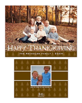 Trees Band Chocolate Flat Holiday Photo Card