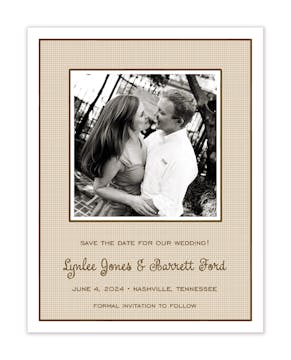 Linen Latte Flat Photo Save The Date Card