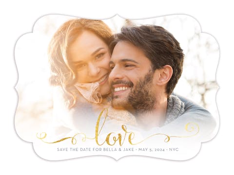 Glowing Love Foil Pressed Save The Date Card