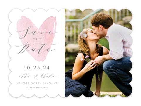 Watercolor Heart Save The Date-Photo