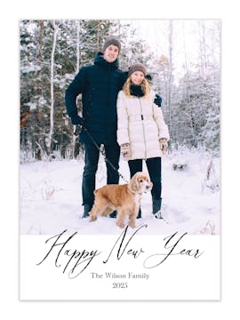 Contemporary New Year Holiday Photo Card
