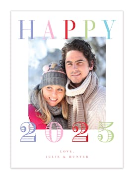 Colorful Happy Year Holiday Photo Card