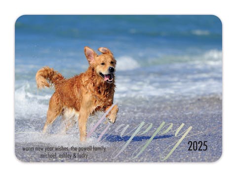 Foil Happy Flat Holiday Photo Card