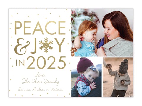 Peace and Joy in New Year (multi-photo) Holiday Photo Card