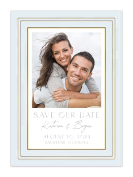 Triple Border Foil Pressed Photo Save the Date Card