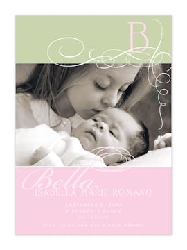 All In A Whirl Pink Girl Photo Birth Announcement