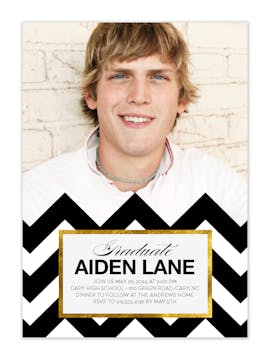 Sophisticated Grad in Gold Photo Graduation Card
