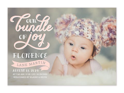 Scripted With Love Photo Birth Announcement
