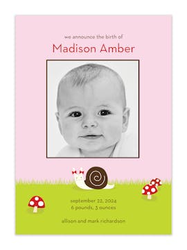 Little Twirl Girl Photo Birth Announcement