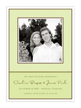 Linen Lime Flat Photo Save The Date Card