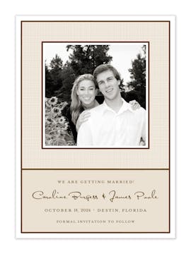 Linen Latte Flat Photo Save The Date Card
