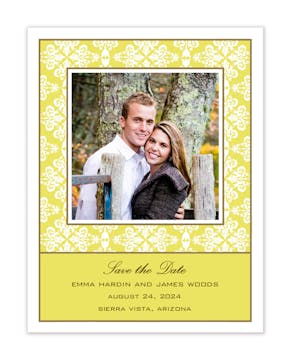 Lace Limeade Flat Photo Save The Date Card
