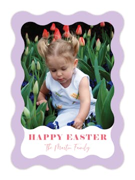 Wave Border Easter Photo Card