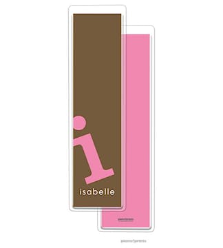 Alphabet Tall Bookmark - Bubblegum on Chocolate