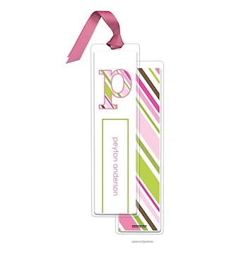 Stripes Pink Tall Bookmark with Bubblegum Ribbon