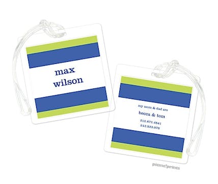 Bold Bands Chartreuse/Cobalt Luggage Tag