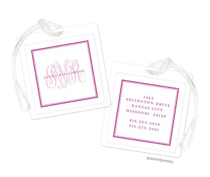 Tailored Monogram Hot Pink ID Tag
