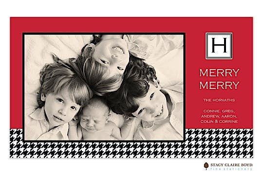 Merry Houndstooth Flat Photo Card