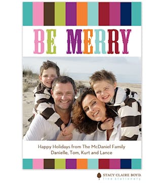 Merry Stripes Flat Photo Card