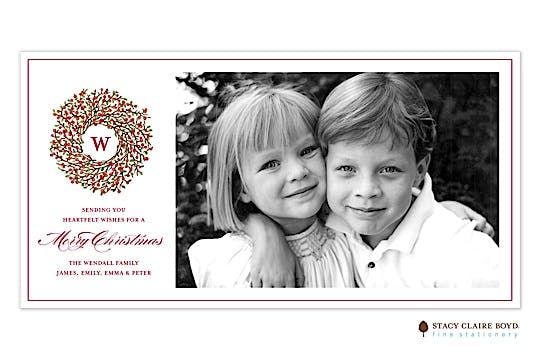Berry Wreath Print & Apply Flat Photo Card