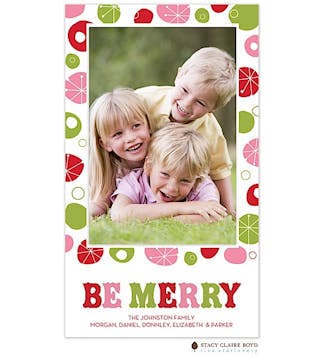 Funky Merriment-Red  Flat Photo Card