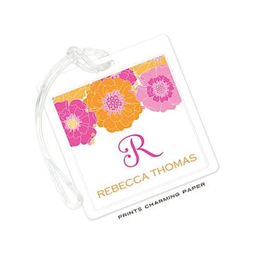 Modern Floral - Pink and Orange ID Tag 