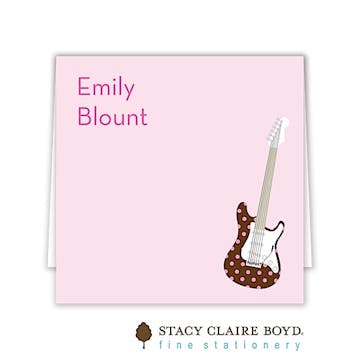 Lets Rock Pink Folded Calling Card 