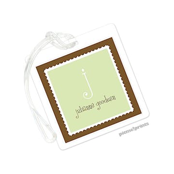 Spring Green Square Luggage Tag