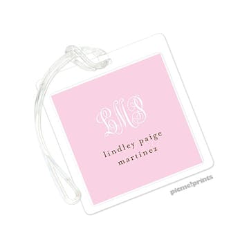 Pink Square Luggage Tag