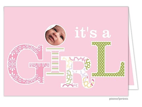 It's A Girl Photo Birth Announcement