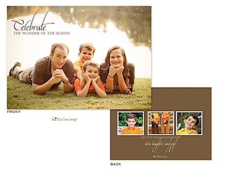 Full bleed Holiday Flat Photo Card with 3 optional Flat Photos on the back