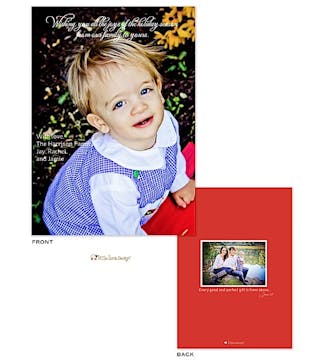 Full bleed Holiday Flat Photo Card with optional Flat Photo on the back