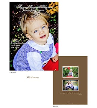 Full bleed Holiday Flat Photo Card with 2 optional Flat Photos on the back