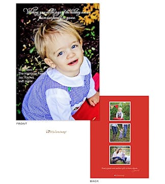 Full bleed Holiday Flat Photo Card with 3 optional Flat Photos on the back