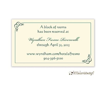 Green square design enclosure card on IVORY