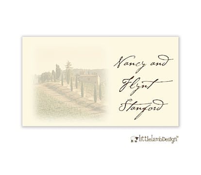 Tuscan vineyard enclosure card on IVORY