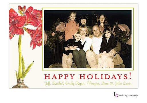 Amaryllis Holiday Flat Photo Card
