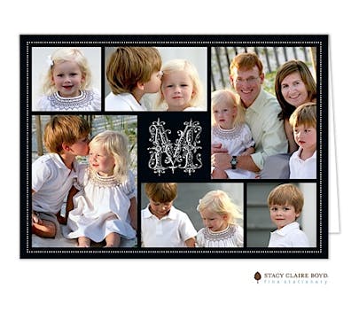 Monogrammed Simplicity Folded Photo Card