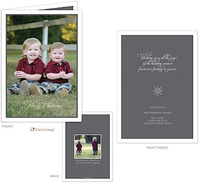 Choose Your Own Colors Holiday Card with 3 Folded Photos on the inside
