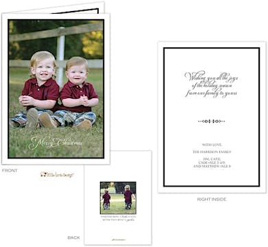 Choose Your Own Colors Holiday Card with 2 Folded Photos on the inside