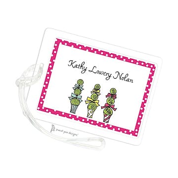 Dotted Edge Hot Pink ID Tag