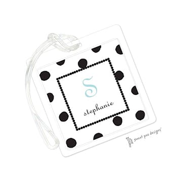 Big Dots Black With Dotted Border ID Tag