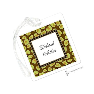 Leopard Chocolate & Lime ID Tag