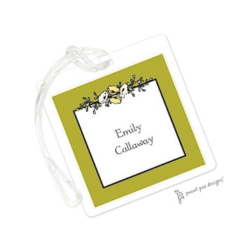 Floral Garland Olive ID Tag