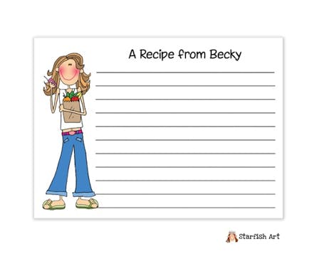 Personalized Character Grocery Recipe Card